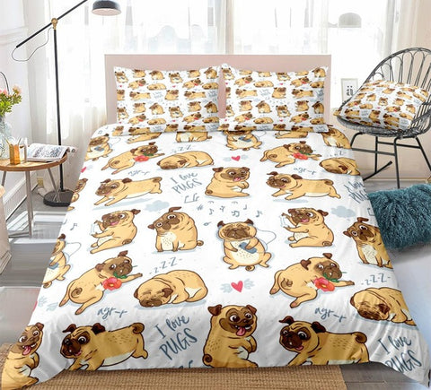 Image of Cute Pugs Bedding Set - Beddingify