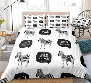 Black White Zebra Bedding Set - Beddingify