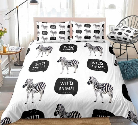Image of Black White Zebra Bedding Set - Beddingify