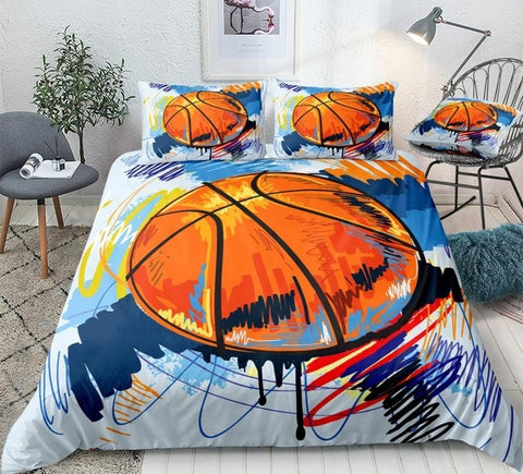 Image of Watercolor Basketball Bedding Set - Beddingify