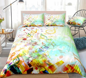 Colorful Musical Notes Bedding Set - Beddingify
