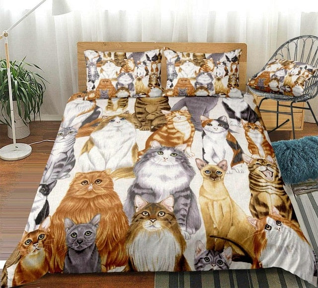 Cute Different Cats Bedding Set - Beddingify