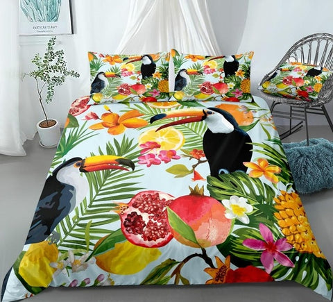 Image of Pomegranate Lemon Orange Leaves Bedding Set - Beddingify