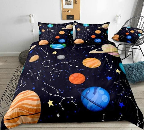 Image of Planets Stars Bedding Set - Beddingify