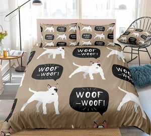 Cartoon Bull Terrier Dog Bedding Set - Beddingify