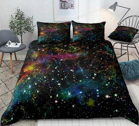 Image of Multicolor Outer Space Bedding Set - Beddingify