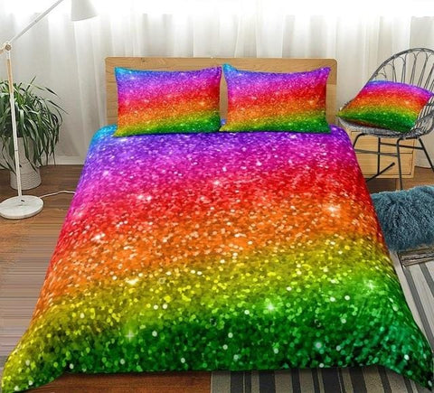 Image of Rainbow Glitter Bedding Set - Beddingify