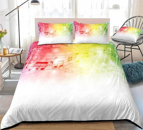 Image of Rainbow Piano Keyboard Treble Clef Bedding Set - Beddingify