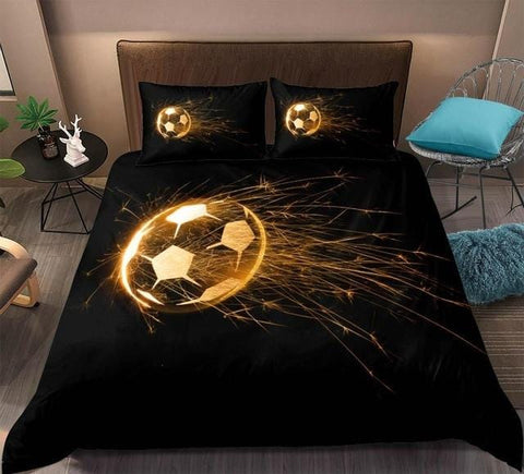 Image of 3D Football Fire Bedding Set - Beddingify
