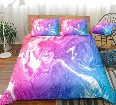 Image of Colorful Quicksand Marble Bedding Set - Beddingify