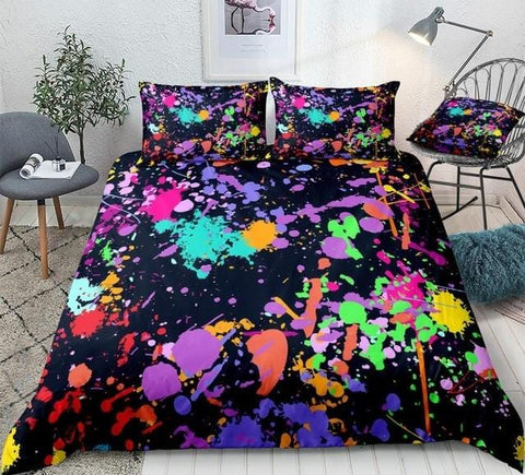 Image of Colorful Splash Abstract Art Bedding Set - Beddingify