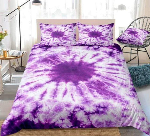 Image of Tie Dye Purple Comforter Set - Beddingify
