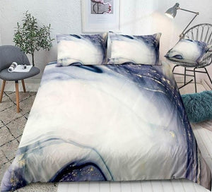 White Gold Luxury Spirals Marble Bedding Set - Beddingify