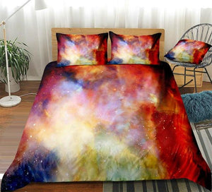 Cosmic Space Stars Colorful Abstract Bedding Set - Beddingify