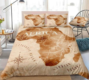 Colorful Watercolor Abstract Africa Map Bedding Set - Beddingify