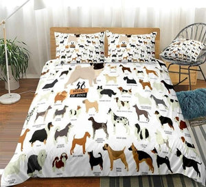 Different Breeds of Dogs Bedding Set - Beddingify