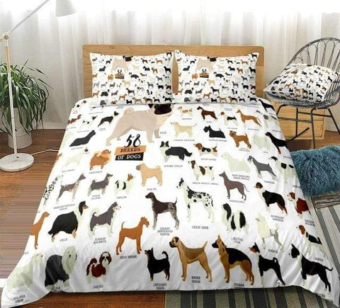 Image of Different Breeds of Dogs Comforter Set - Beddingify