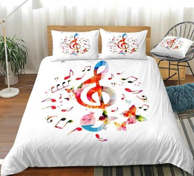Colorful Music Notes Bedding Set - Beddingify