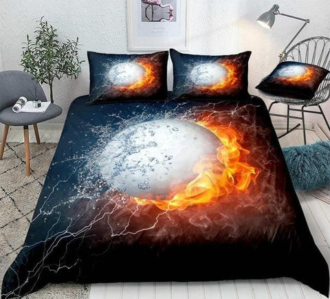 Image of Golf Ball on Fire Water Bedding Set - Beddingify