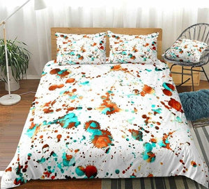 Watercolor Splatter Abstract Boho Bedding Set - Beddingify