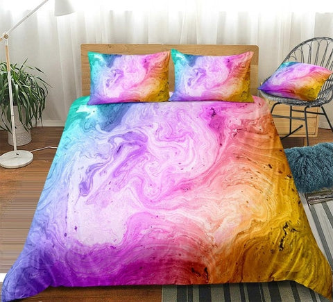 Image of Pastel Colorful Marble Bedding Set - Beddingify