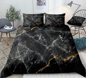Marble Set Black Gold Bedding Set - Beddingify