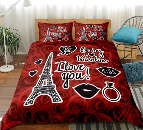 Image of Red Rose Lovers Bedding Set - Beddingify
