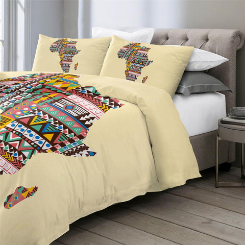 Image of African Symbol Map Comforter Set - Beddingify