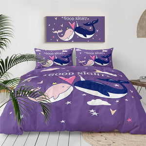 Whale Couple Bedding Set - Beddingify
