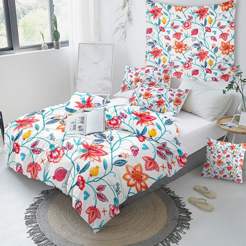 Image of Watercolor Floral  Bedding Set - Beddingify