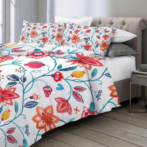 Image of Watercolor Floral  Comforter Set - Beddingify