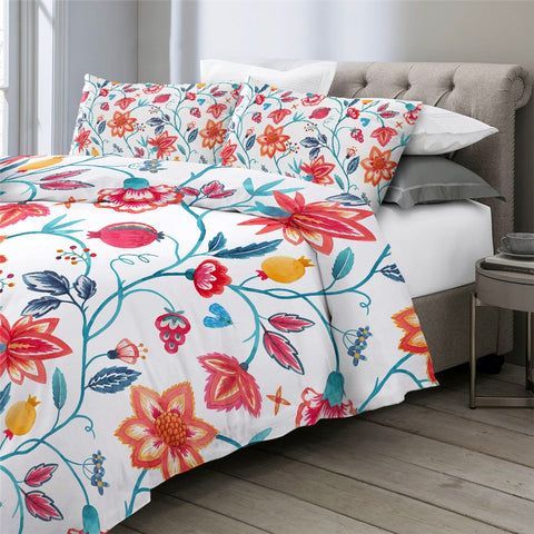 Image of Watercolor Floral  Bedding Set - Beddingify