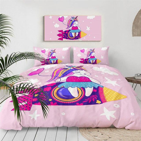 Image of Funny Unicorn Girly Comforter Set - Beddingify
