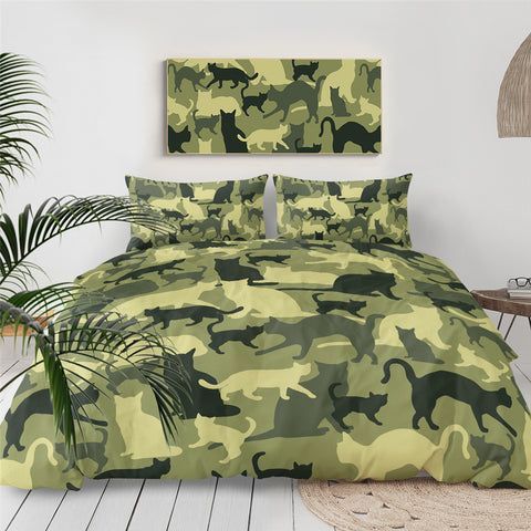 Image of Camo Cat Bedding Set for Kids - Beddingify