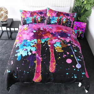 Pink Splatter Comforter Set - Beddingify