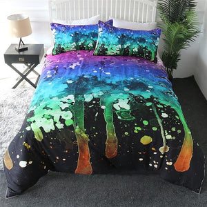 Blue Splatter Comforter Set - Beddingify