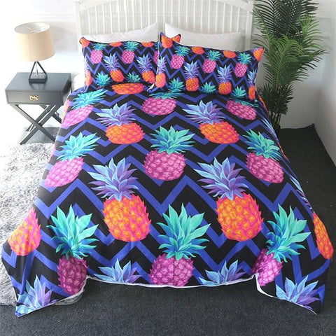 Image of Blue Pineapple Comforter Set - Beddingify