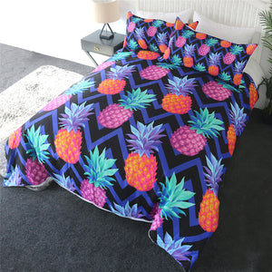 Blue Pineapple Bedding Set - Beddingify