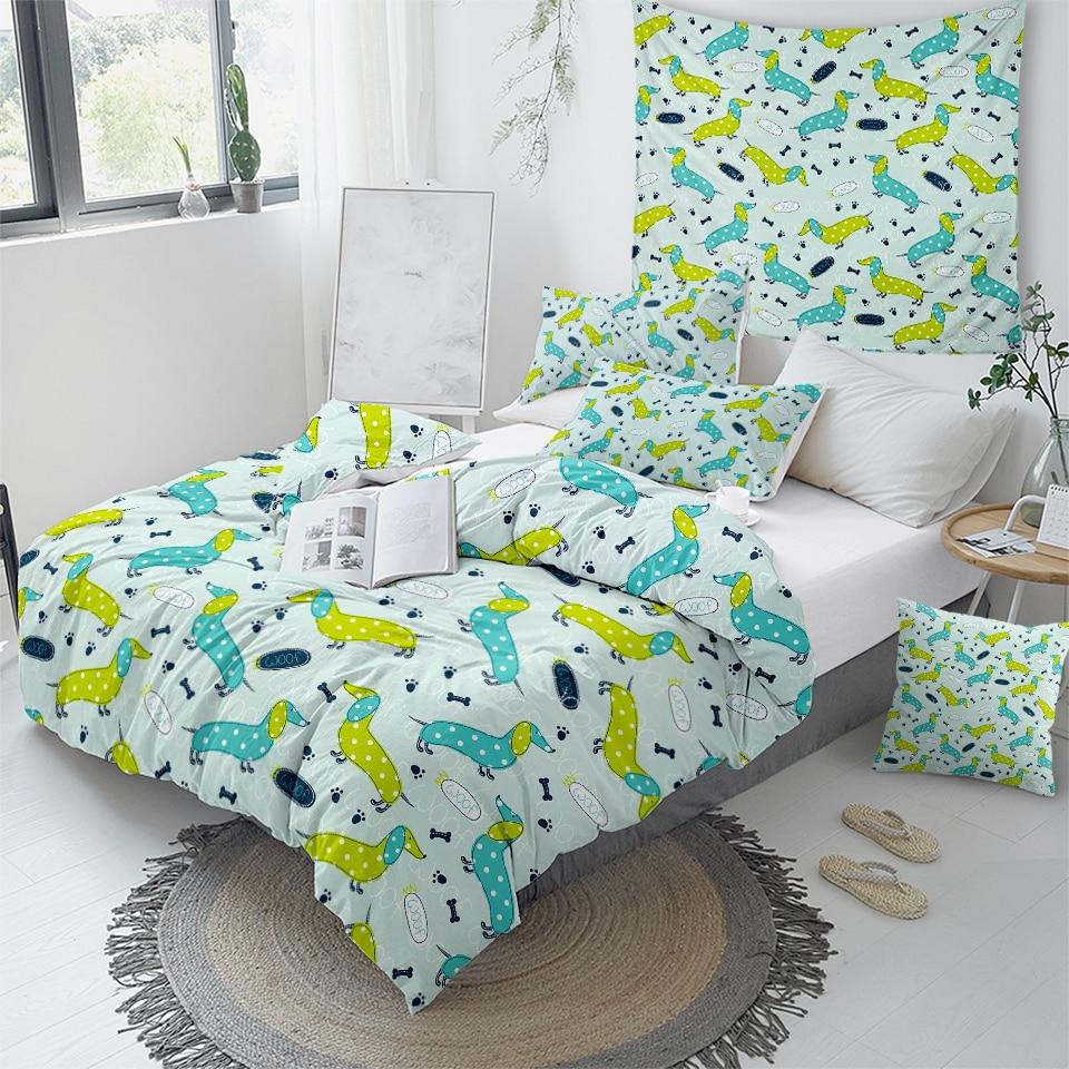 Polka Dot Dachshund Comforter Set - Beddingify