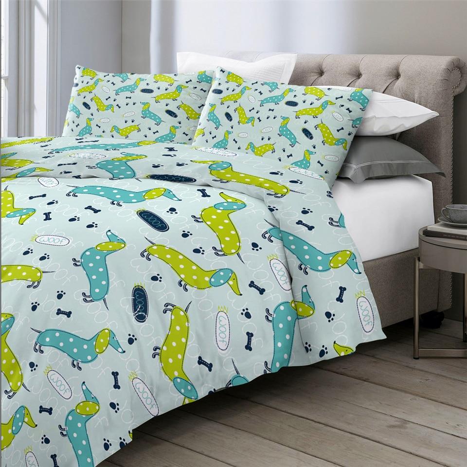Polka Dot Dachshund Comforter Set - Beddingify