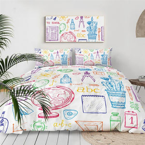 Educational Pencils Comforter Set - Beddingify