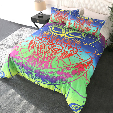 Image of Rainbow Owl Bedding Set - Beddingify