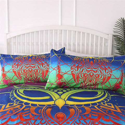 Image of Rainbow Owl Comforter Set - Beddingify