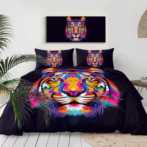 Image of Tiger Head Comforter Set - Beddingify