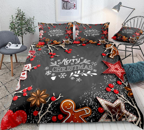 Image of Christmas Snowflakes Stars Comforter Set - Beddingify