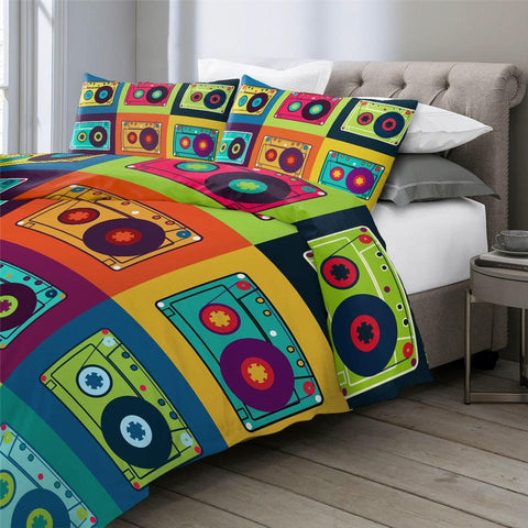 Image of Audio Cassettes Comforter Set - Beddingify