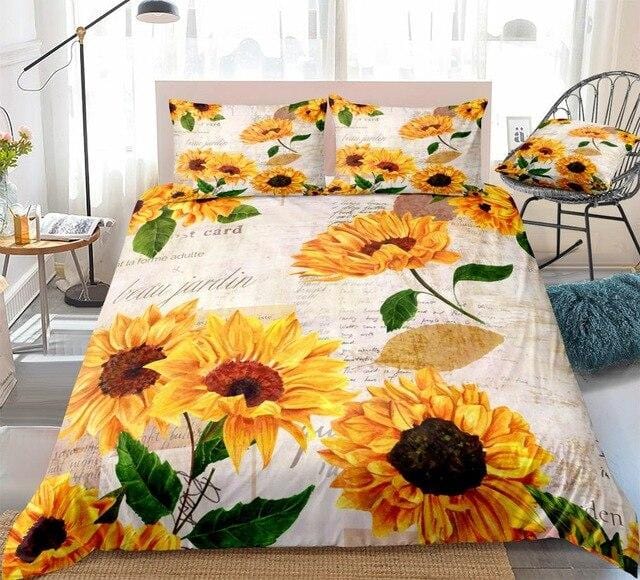 Retro Sunflower Bedding Set - Beddingify