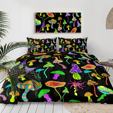 Image of Psychedelic Mushroom Comforter Set - Beddingify