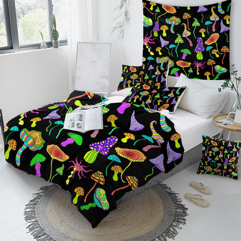 Image of Psychedelic Mushroom Comforter Set - Beddingify