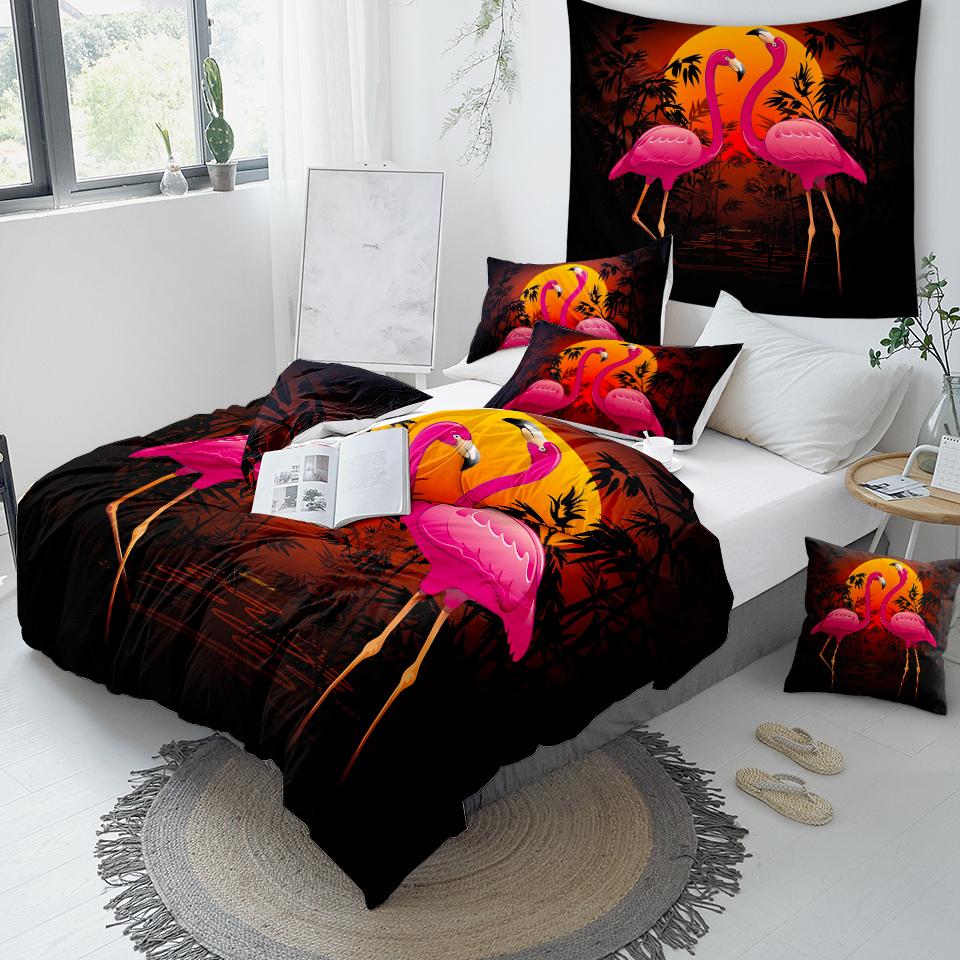Couple Flamingos Comforter Set - Beddingify